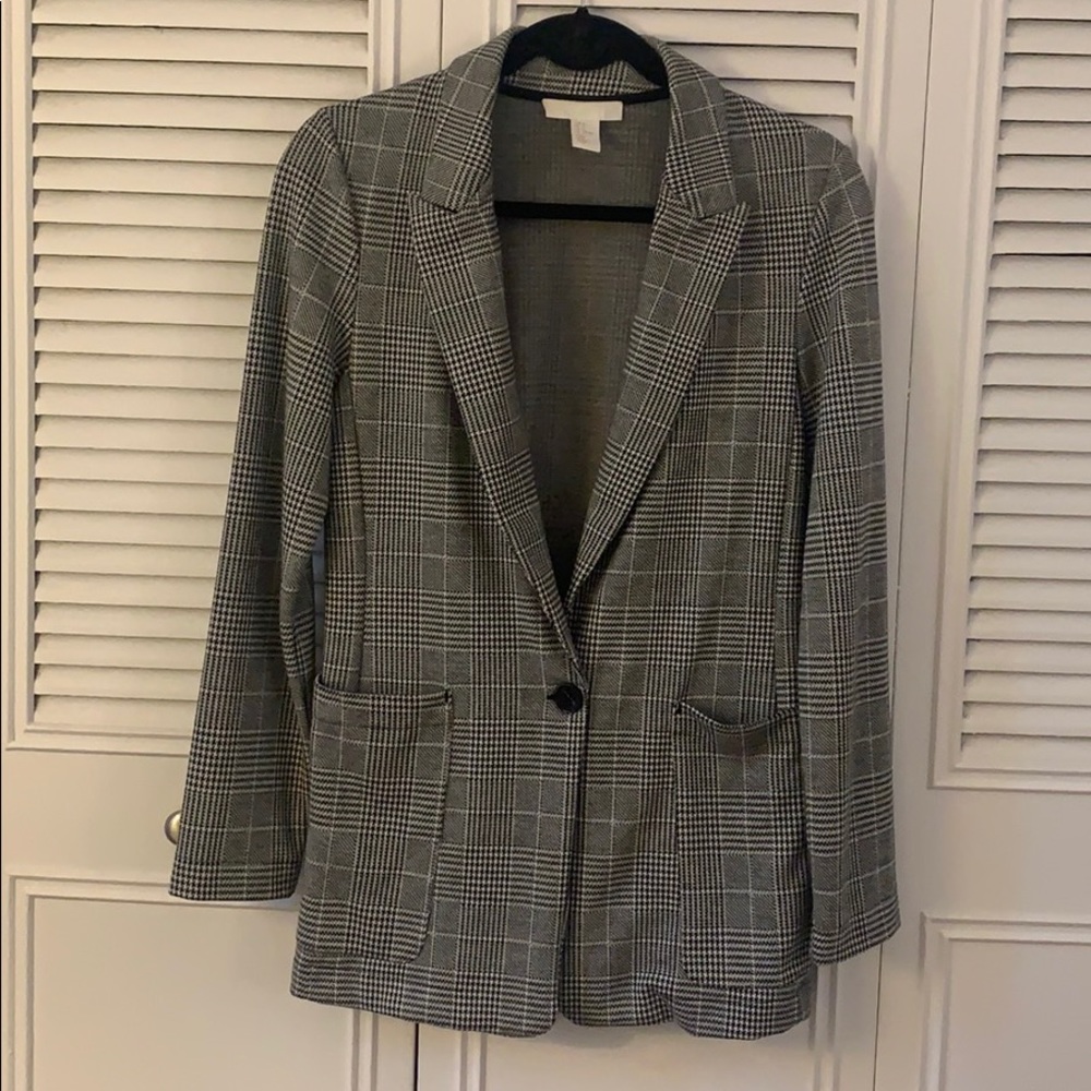 Brand new Grey checked knit H&M blazer